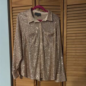 Anthropologie Sunday in Brooklyn Sequin Blouse - peach!!